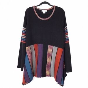 Seventh Avenue vintage tunic sweater striped handkerchief hem Lagenlook artsy